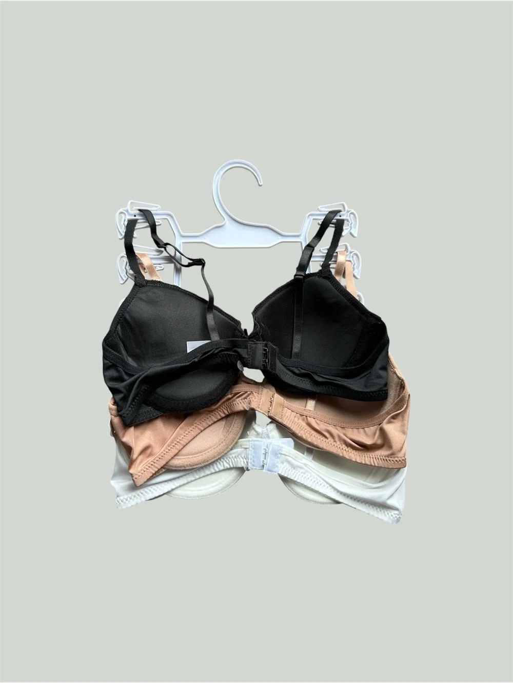 Rene Rofe 3-Pack Lace Trim T-Shirt Bras - Black, Nude & White - Picture 2 of 4